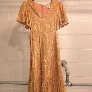 Lace mid length dress